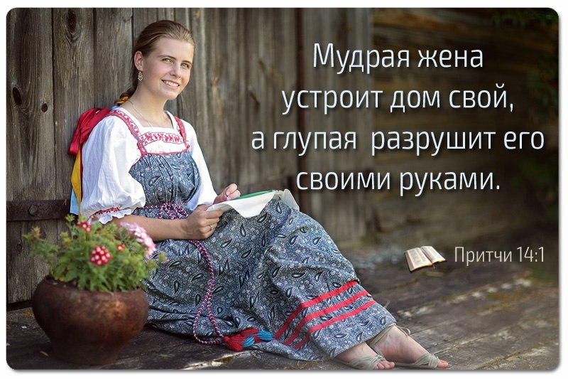 Мудрая жена устроит дом свой а глупая разрушит его своими руками 25
