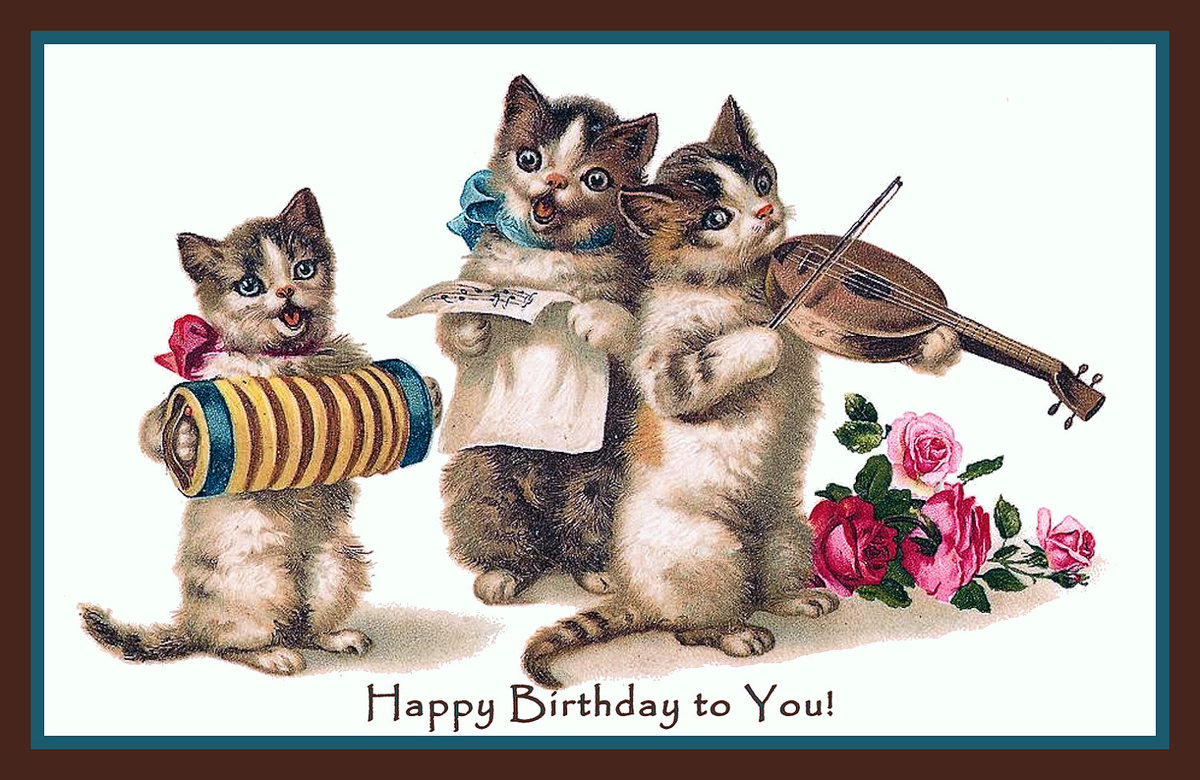 Поздравления С Днем Рождения С Кошками Картинки