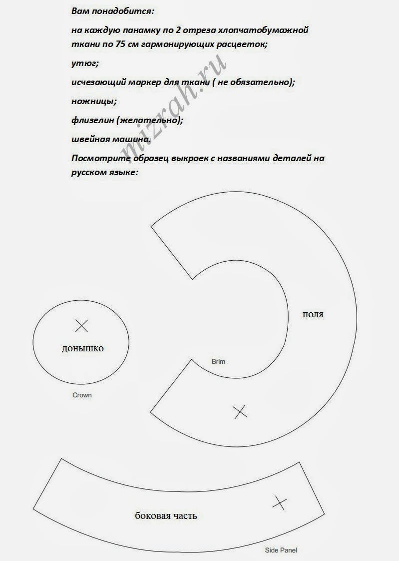 Выкройка детских панам Выкройка детских панам