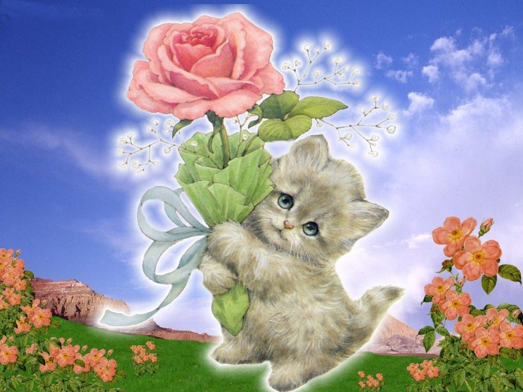 Открытки котят для девушки